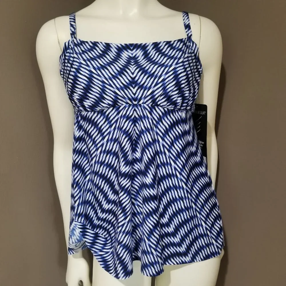 Miraclesuit Hypnotique Kami Tankini Swim Top Size 12
